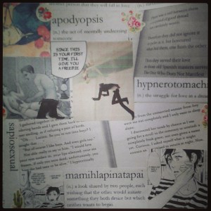 A detail snapshot of one of my collages, possibly the most appropriate illustration for today's poem.