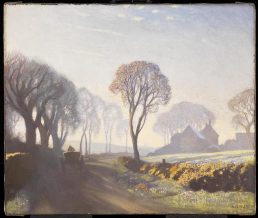 The Road, Winter Morning exhibited 1923 by Sir George Clausen 1852-1944